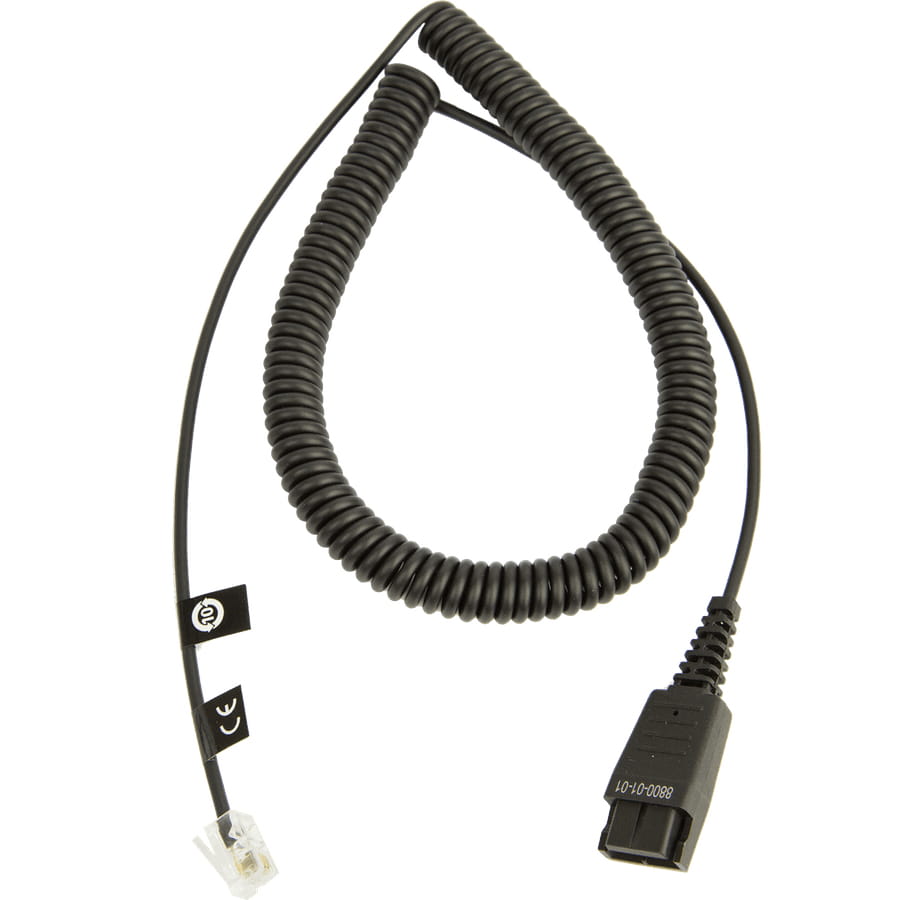 Jabra Kabelunterteil QD auf RJ10 (Regel-Belegung, 2 m, spiral)