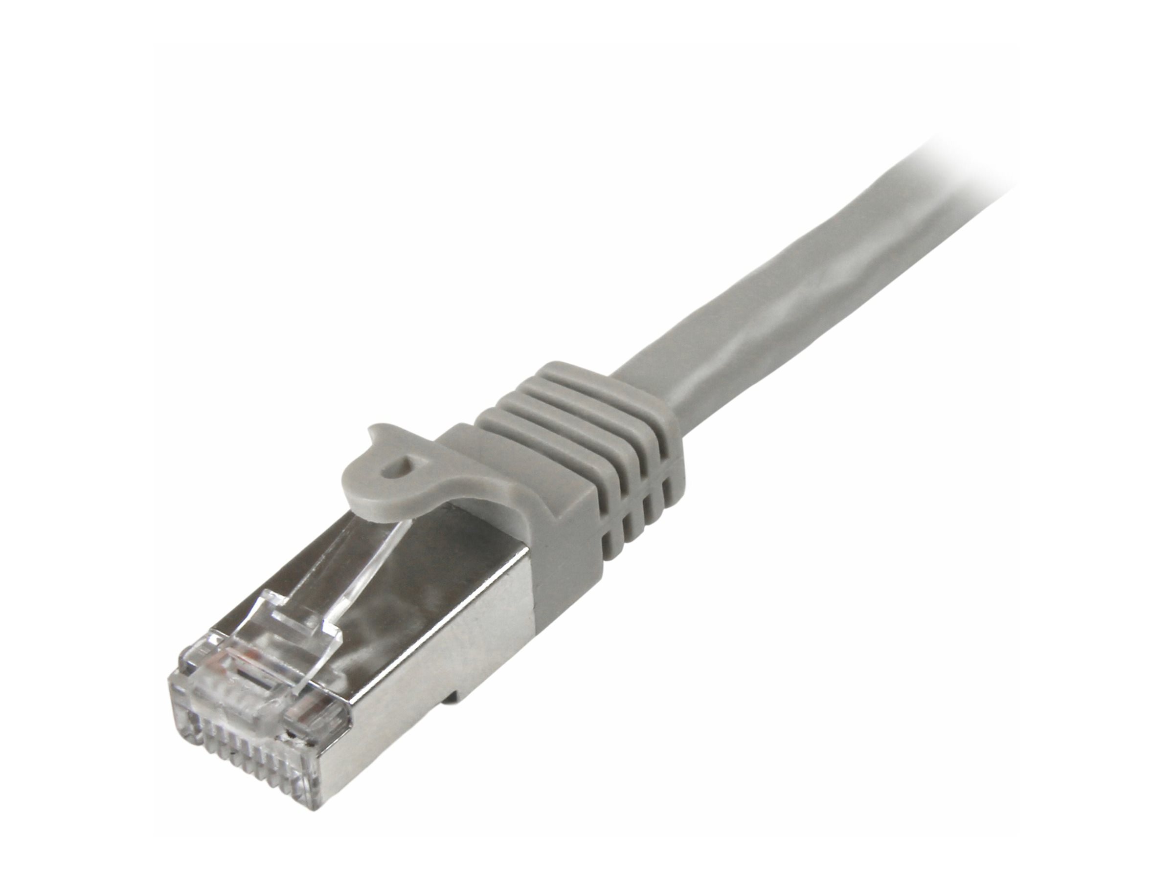 StarTech.com Startech 50cm CAT6 Ethernet Cable, 10 Gigabit Shielded Snagless RJ45 100W PoE Patch Cord, CAT 6 10GbE SFTP Network Cable w/Strain Relief, Grey, Wiring is UL Certified/TIA - Category 6 - 26AWG (N6SPAT50CMGR)