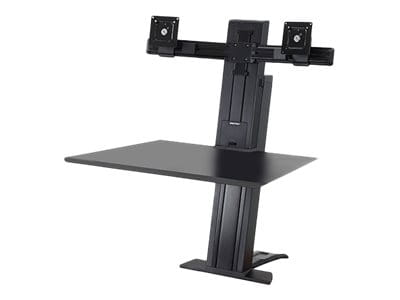 Ergotron WorkFit-SR Dual Monitor Standing Desk Workstation - Befestigungskit - für 2 LCD-Displays/Tastatur/Maus - Aluminium - Schwarz - Bildschirmgröße: bis zu 61 cm (bis zu 24 Zoll)