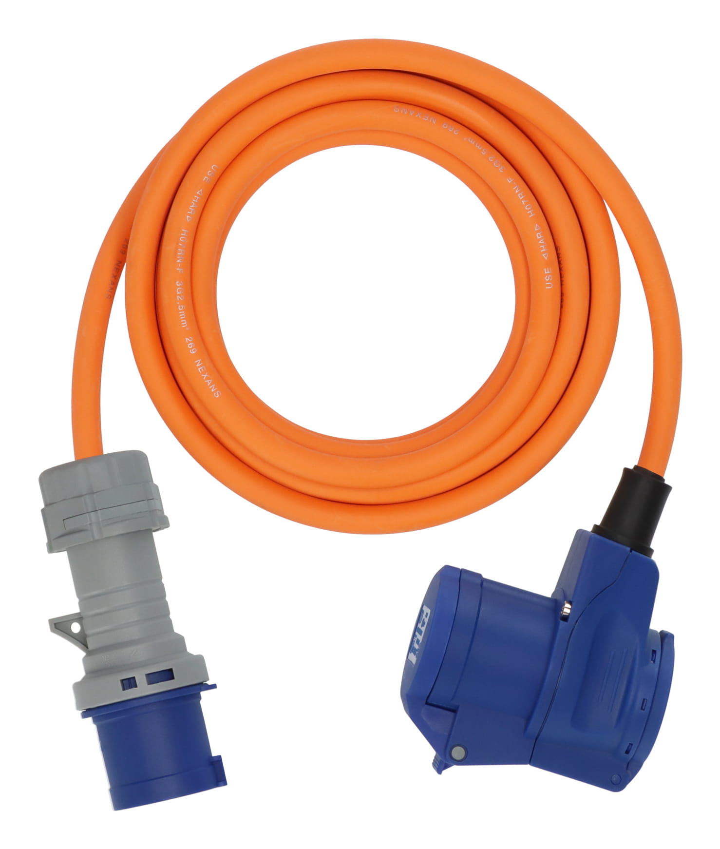 Brennenstuhl 1167650303, 3 m, Draußen, CEE, IP44, Ölbeständig, Orange, Blau