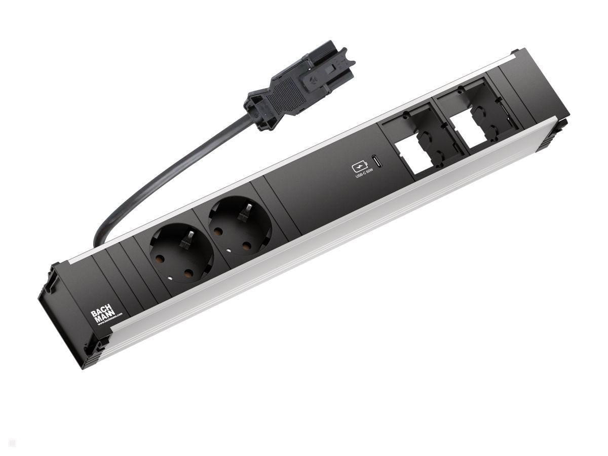Bachmann CONI - Steckdosenleiste - Wechselstrom 250 V - Eingabe, Eingang GST18i3 - Ausgangsanschlüsse: 2 (2 x CEE 7/3, 24 pin USB-C)