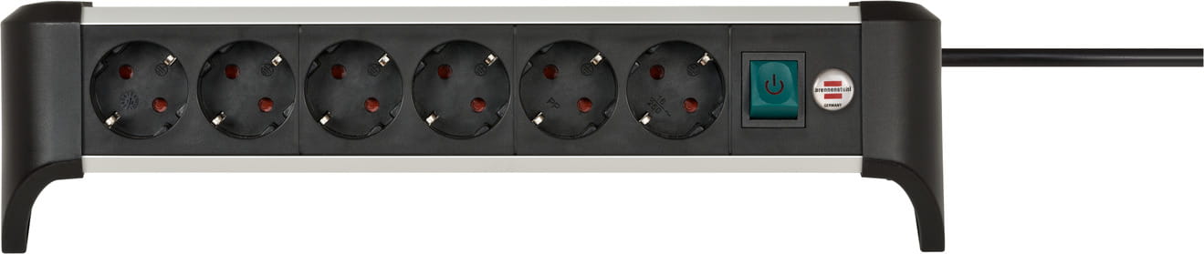 Brennenstuhl 1391040600, 3 m, Indoor, Abgewinkelt, IP20, Aluminium, Schwarz, Silber
