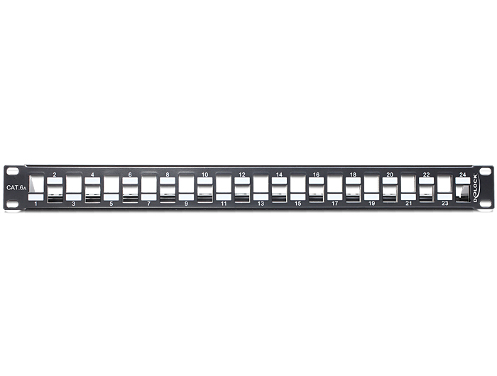 Delock Patch Panel - Schwarz - 1U - 48.3 cm (19")