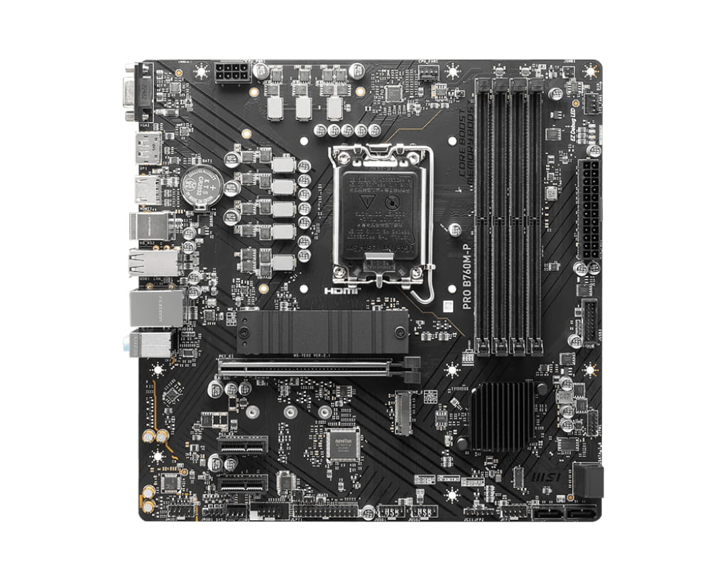 MSI PRO B760M-P, Intel, LGA 1700, Intel® Celeron®, Intel® Pentium® Gold, LGA 1700, DDR5-SDRAM, 192 GB