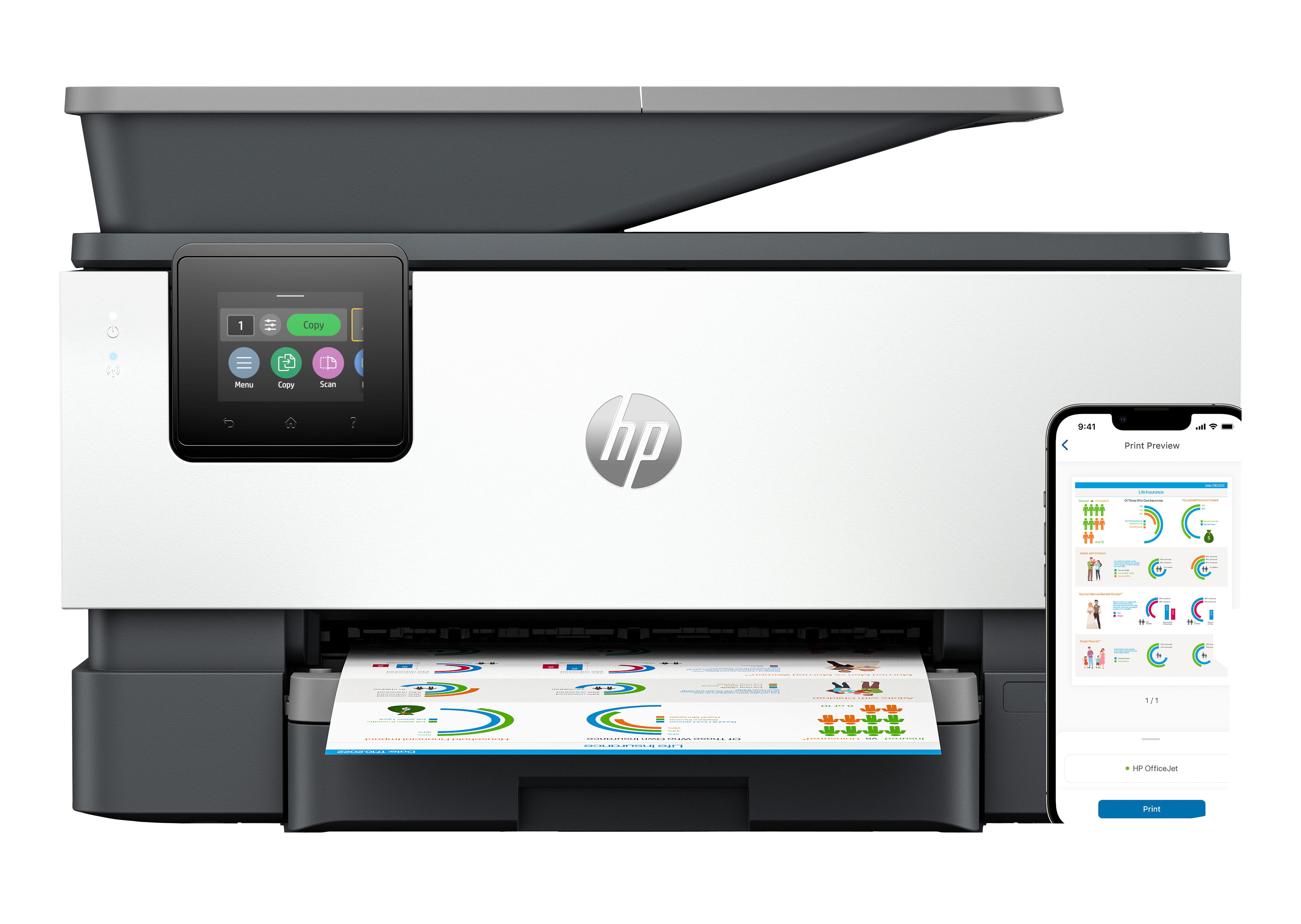 HP Officejet Pro 9122e All-in-One - Multifunktionsdrucker - Farbe - Tintenstrahl - Legal (216 x 356 mm)