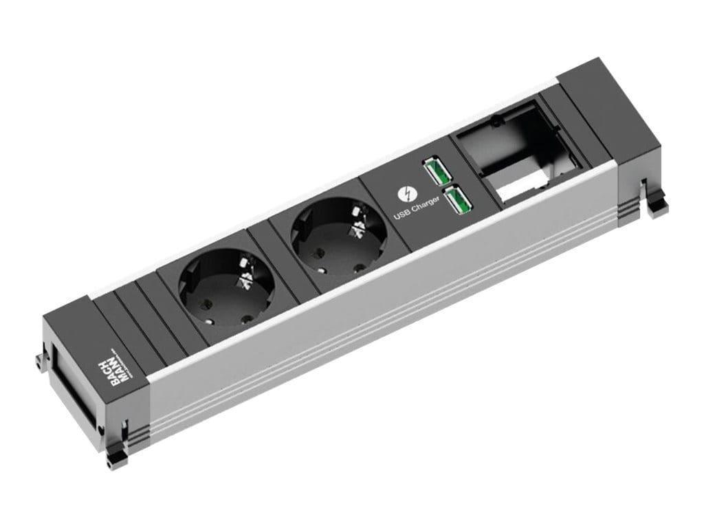 Bachmann POWER FRAME - Größe M - Steckdosenleiste - Wechselstrom 250 V - Eingabe, Eingang GST18i3 - Ausgangsanschlüsse: 2 (2 x USB, 2 x CEE 7/3)