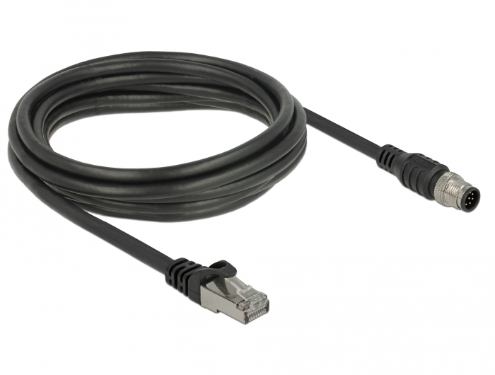 Delock Patch-Kabel - 8-polig M12 (M) zu RJ-45 (M)