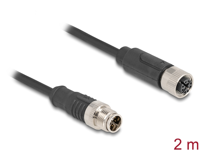 Delock Netzwerkkabel - 8 pin M12-X (M) zu 8 pin M12-X (W)