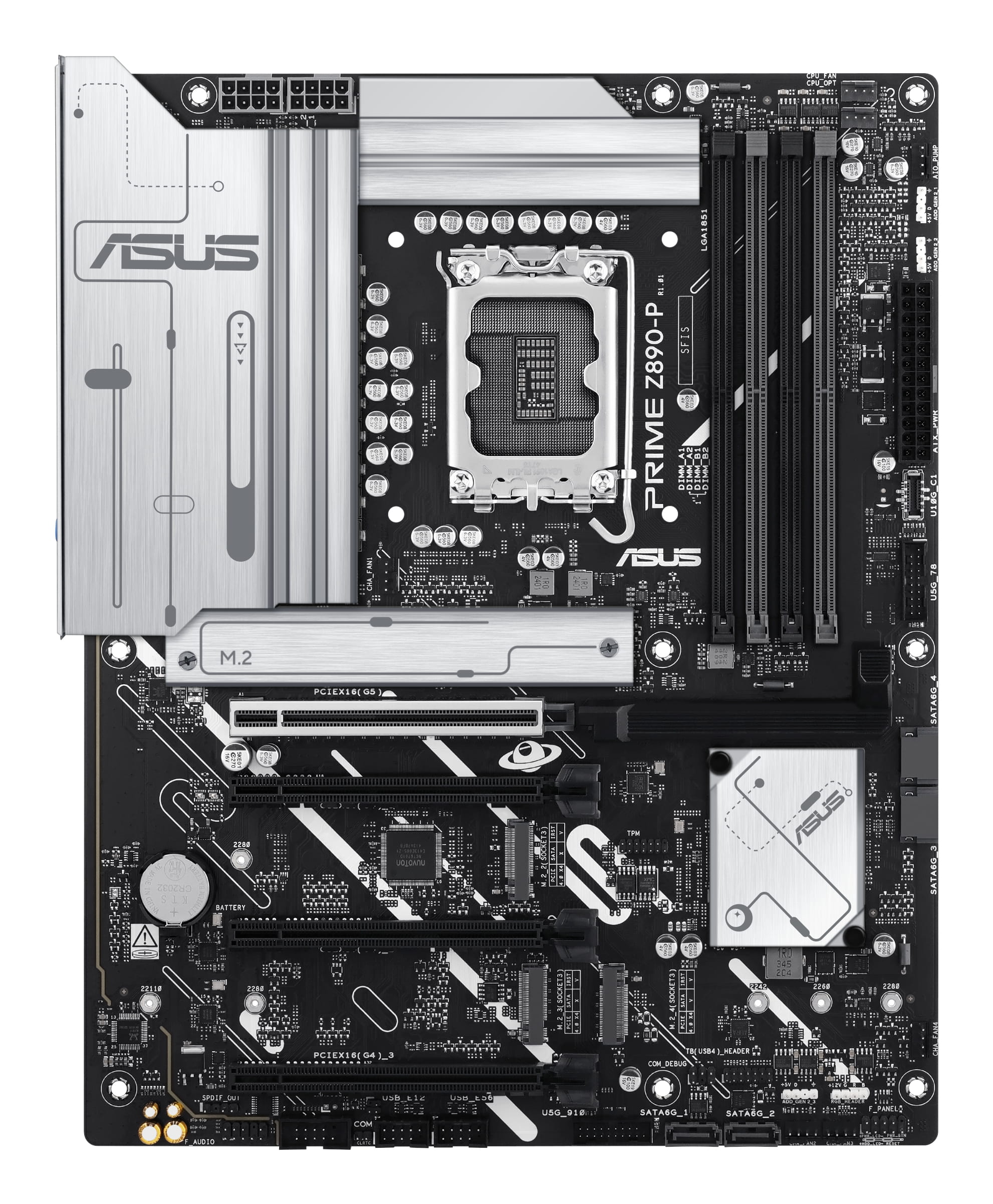 ASUS PRIME Z890-P - Motherboard - ATX - LGA1851 Sockel - Z890 Chipsatz - USB-C 3.2 Gen 2x2, USB 3.2 Gen 2, USB 3.2 Gen 1, USB-C 3.2 Gen 1 - 2.5 Gigabit LAN - Onboard-Grafik (CPU erforderlich)