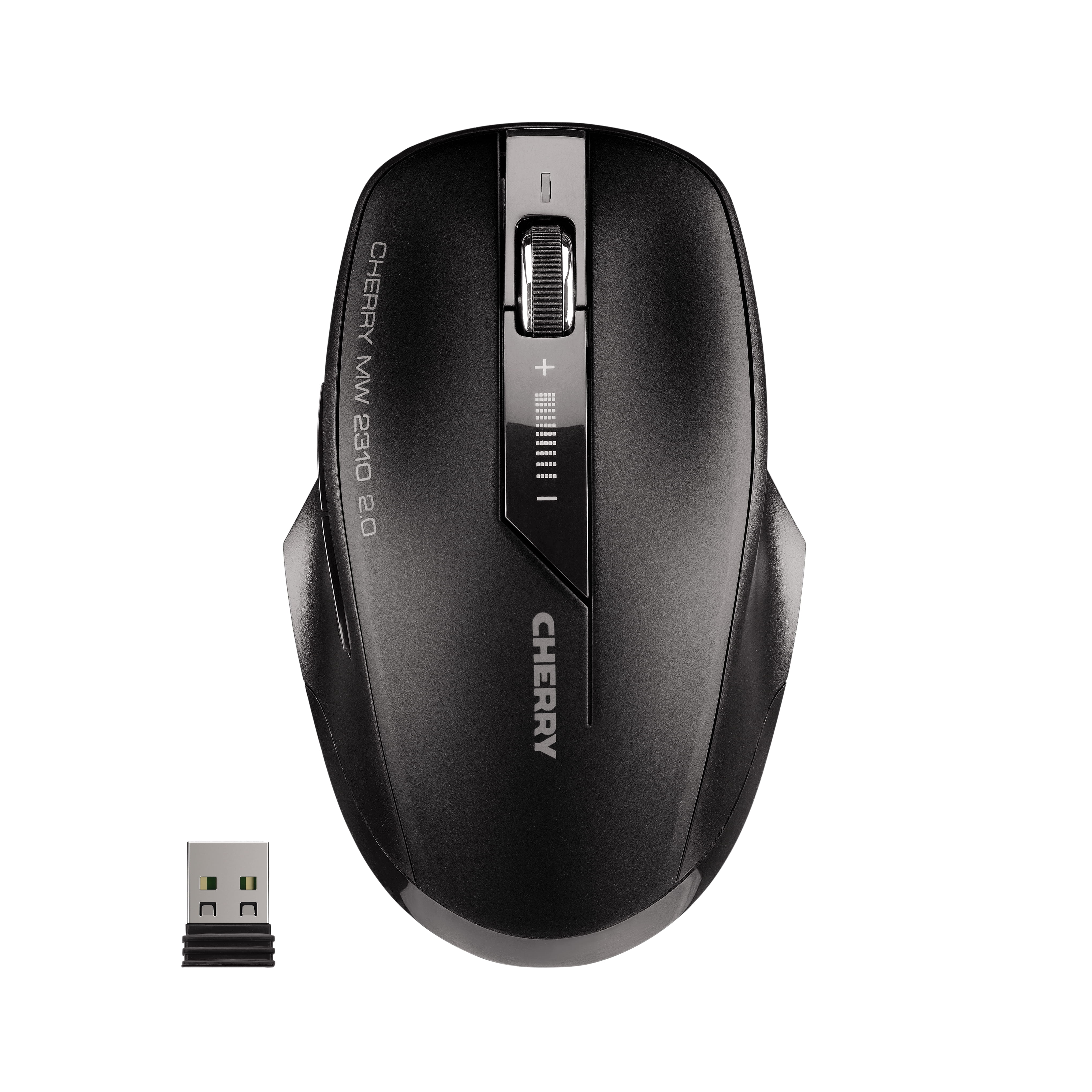 Cherry MW 2310 2.0 - Maus - rechts- und linkshändig - optisch - 6 Tasten - kabellos - RF, 2.4 GHz - kabelloser Empfänger (USB)