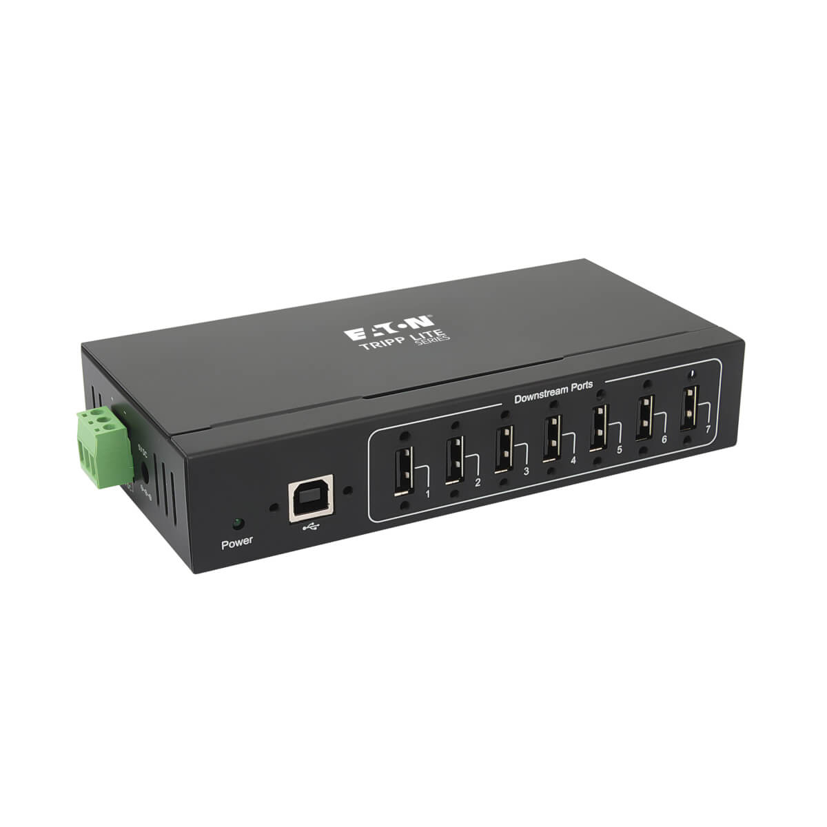 Tripp Eaton Tripp Lite series USB 2.0 Hub Industrial 7-Port 15kV ESD Immunity Metal Wall/DIN Mountable