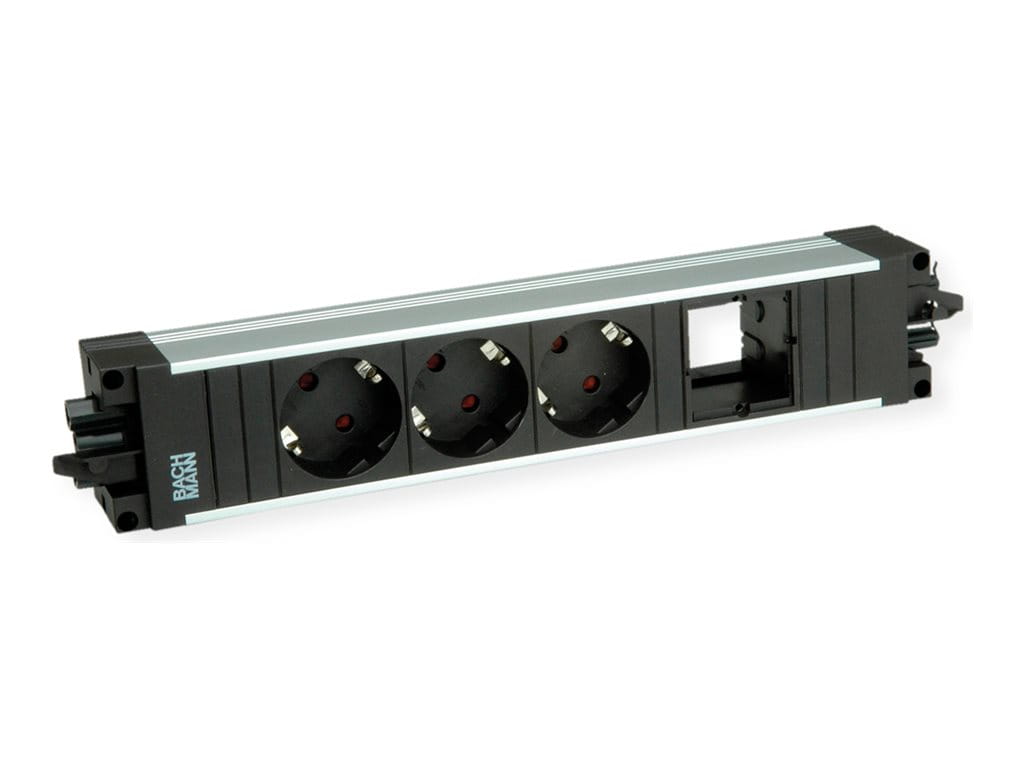 Bachmann STEP ALU - Steckdosenleiste - Wechselstrom 250 V - Eingabe, Eingang GST18i3 - Ausgangsanschlüsse: 3 (3 x Stecker CEE 7/3)