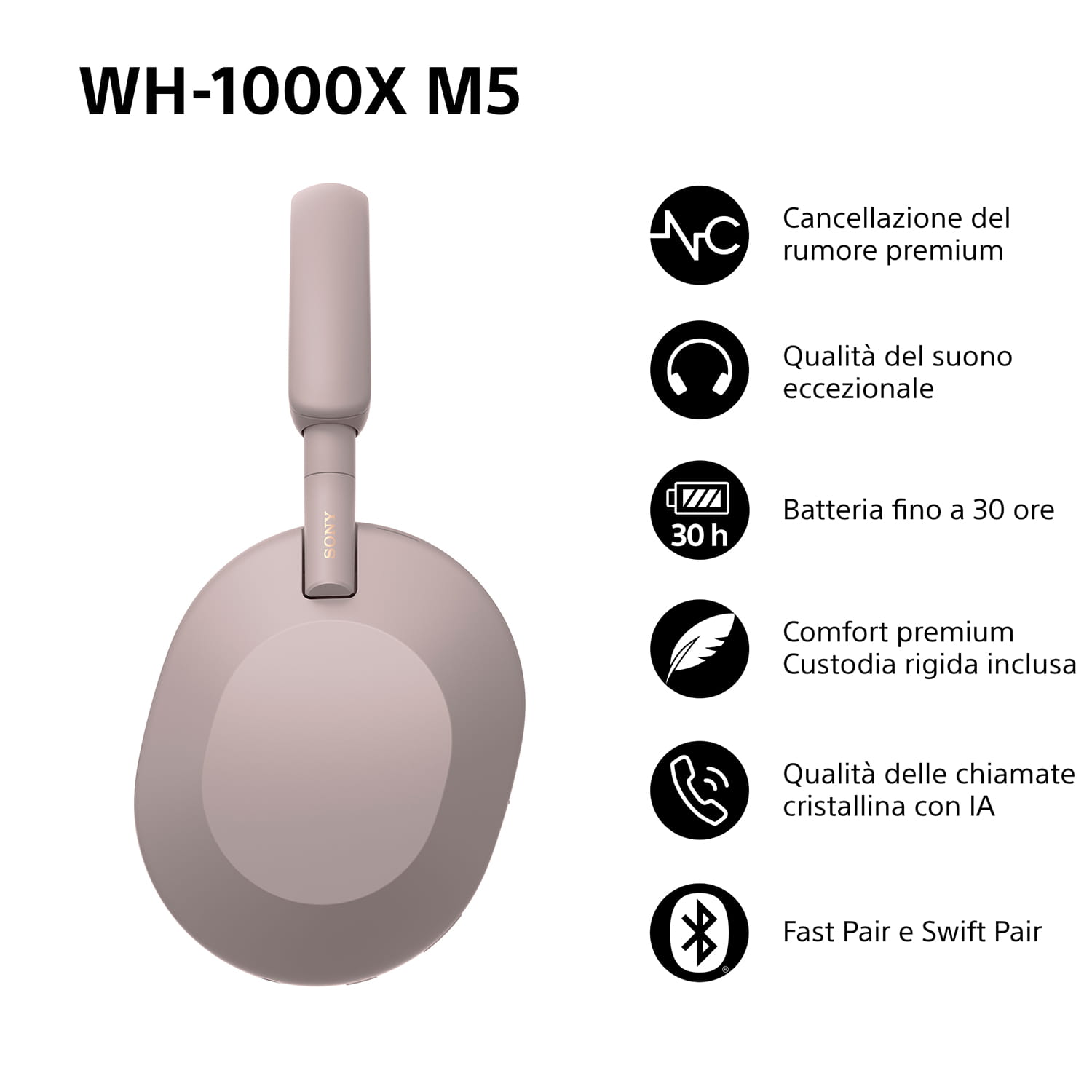 Sony WH-1000XM5 - Kopfhörer mit Mikrofon - ohrumschließend