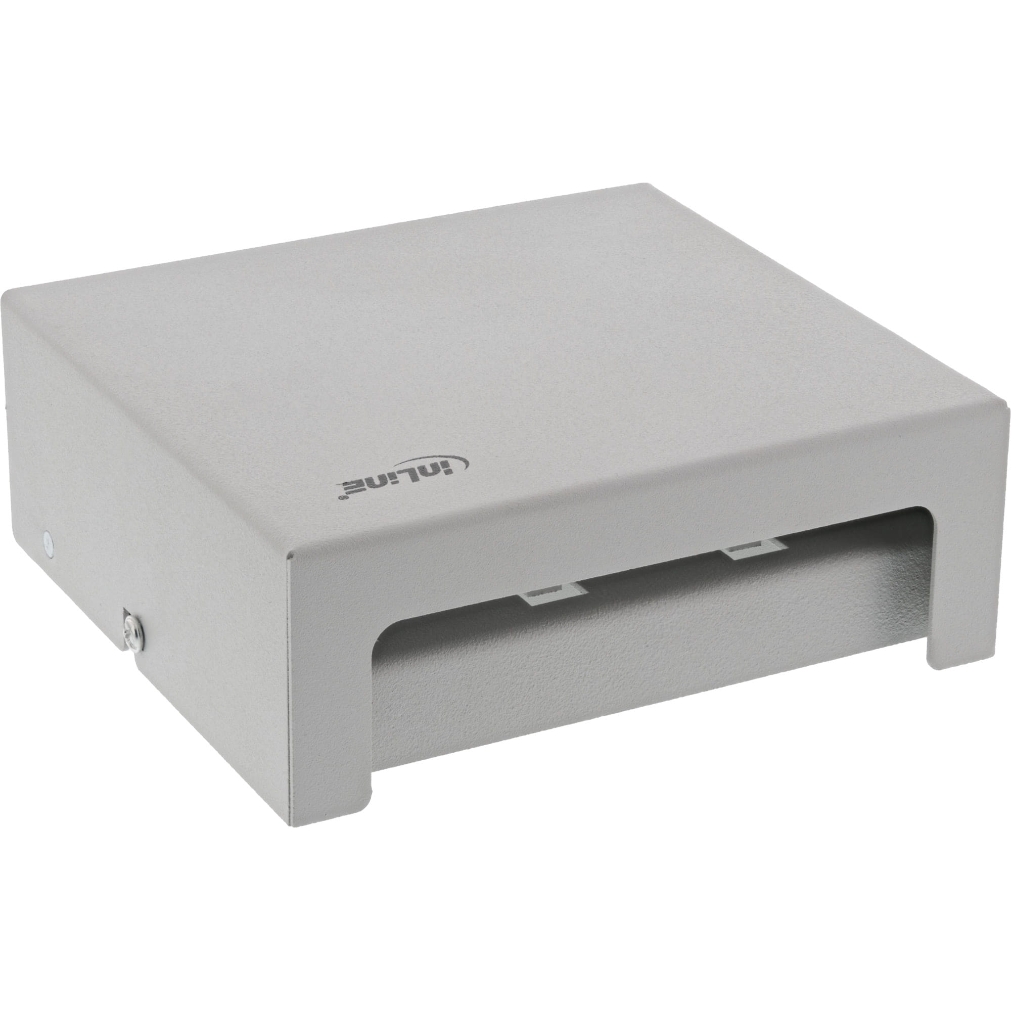 InLine Patchfeld-Dose Aufputz für 6x Keystone RJ45 - Metall - lichtgrau RAL7035