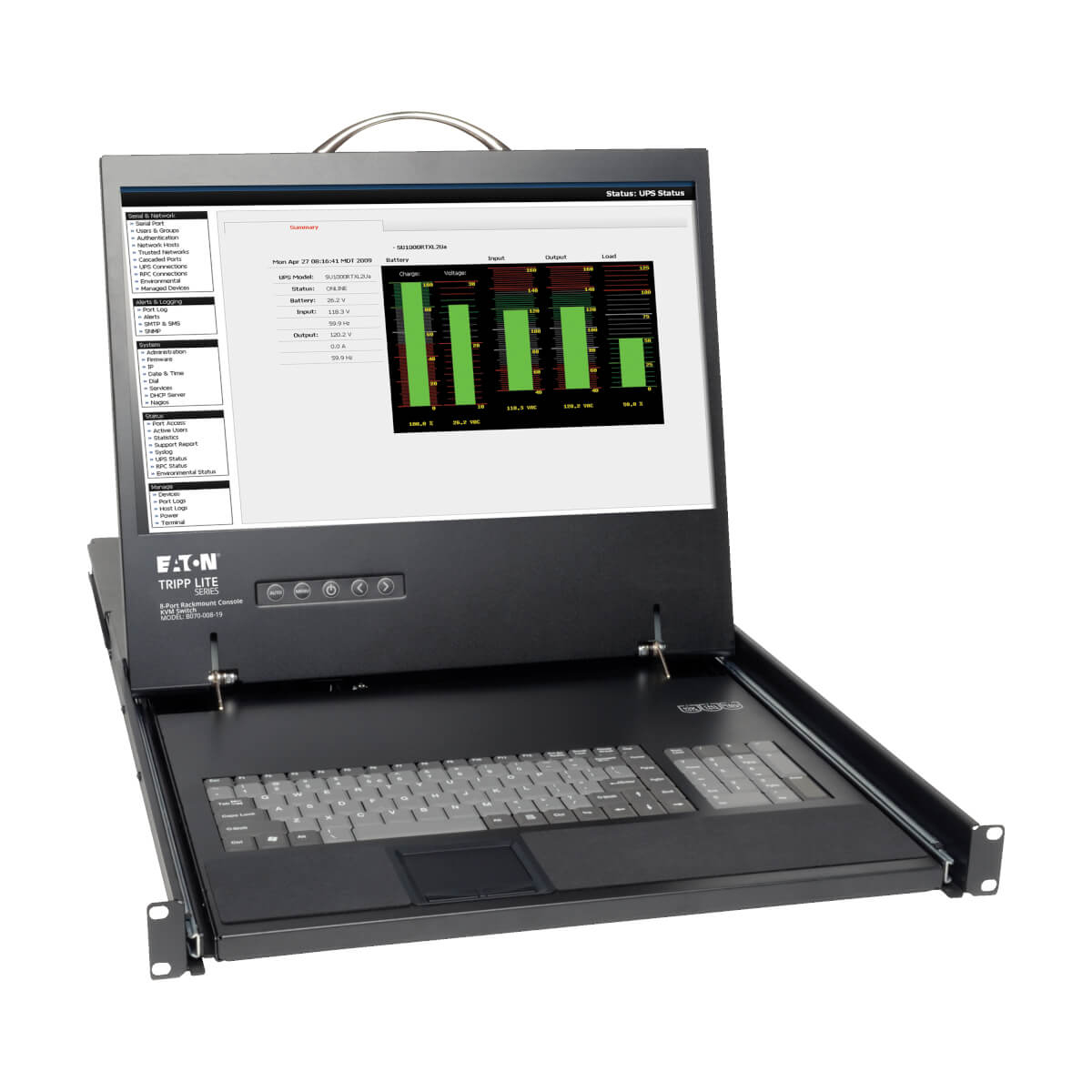Eaton Tripp Lite Series 8-Port Rack Console Cat5 KVM Switch 1U RM 19" LCD Rackmount - KVM-Konsole mit KVM-Switch - 8 Anschlüsse - PS/2 - 48.3 cm (19")