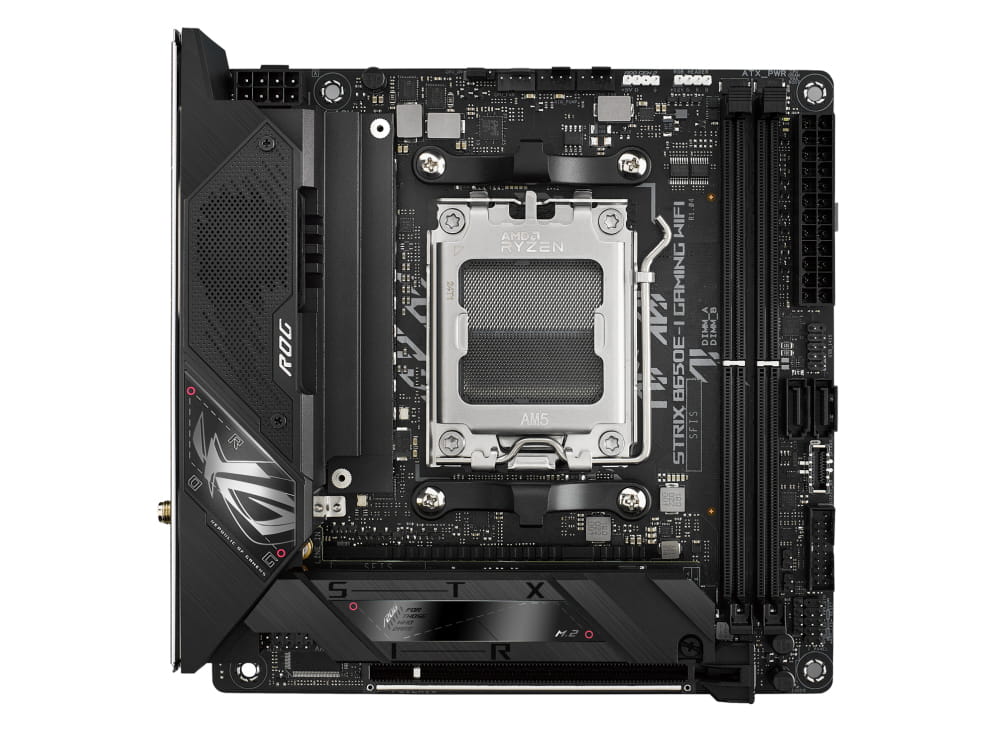 ASUS ROG Strix B650E-I Gaming WiFi - Motherboard - Mini-ITX - Socket AM5 - AMD B650 Chipsatz - USB-C 3.2 Gen 2x2, USB-C 3.2 Gen2, USB 3.2 Gen 2, USB 3.2 Gen 1 - 2.5 Gigabit LAN, Wi-Fi 6E - Onboard-Grafik (CPU erforderlich)