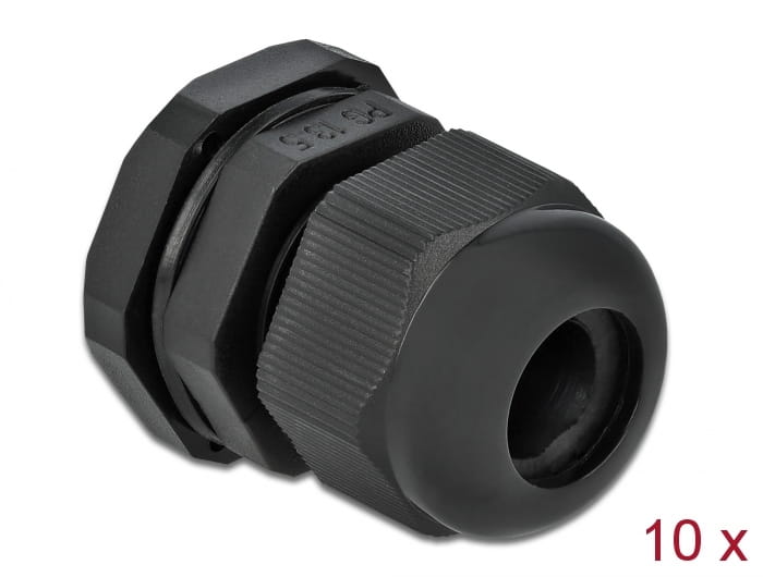 Delock PG13.5 - Kabelverschraubung - Schwarz (Packung mit 10)