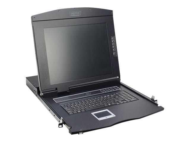 DIGITUS 17" LCD KVM Konsole, 8-Port VGA, deutsche Tastatur