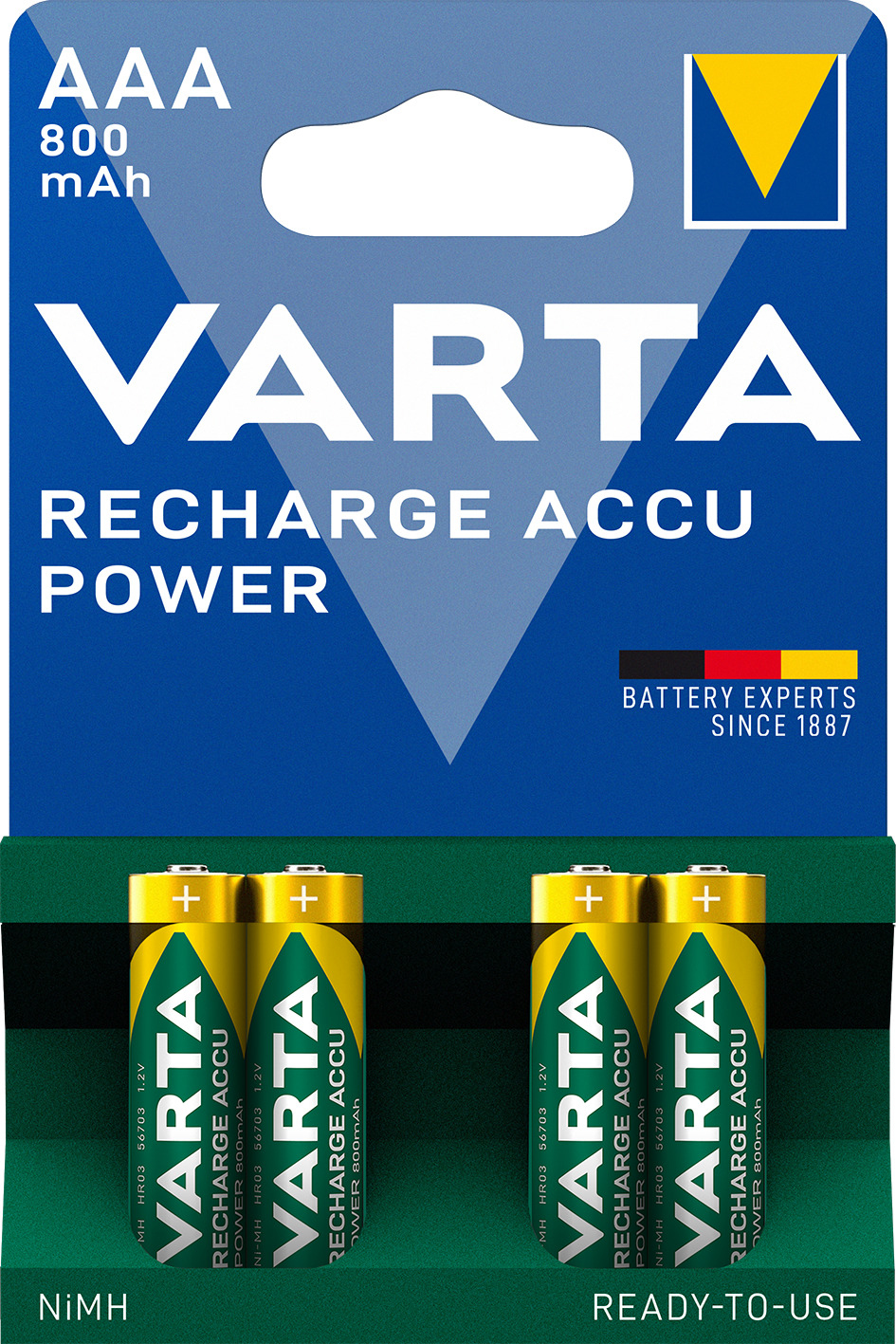 Varta Rechargable Accu - Batterie 4 x AAA - NiMH - (wiederaufladbar)