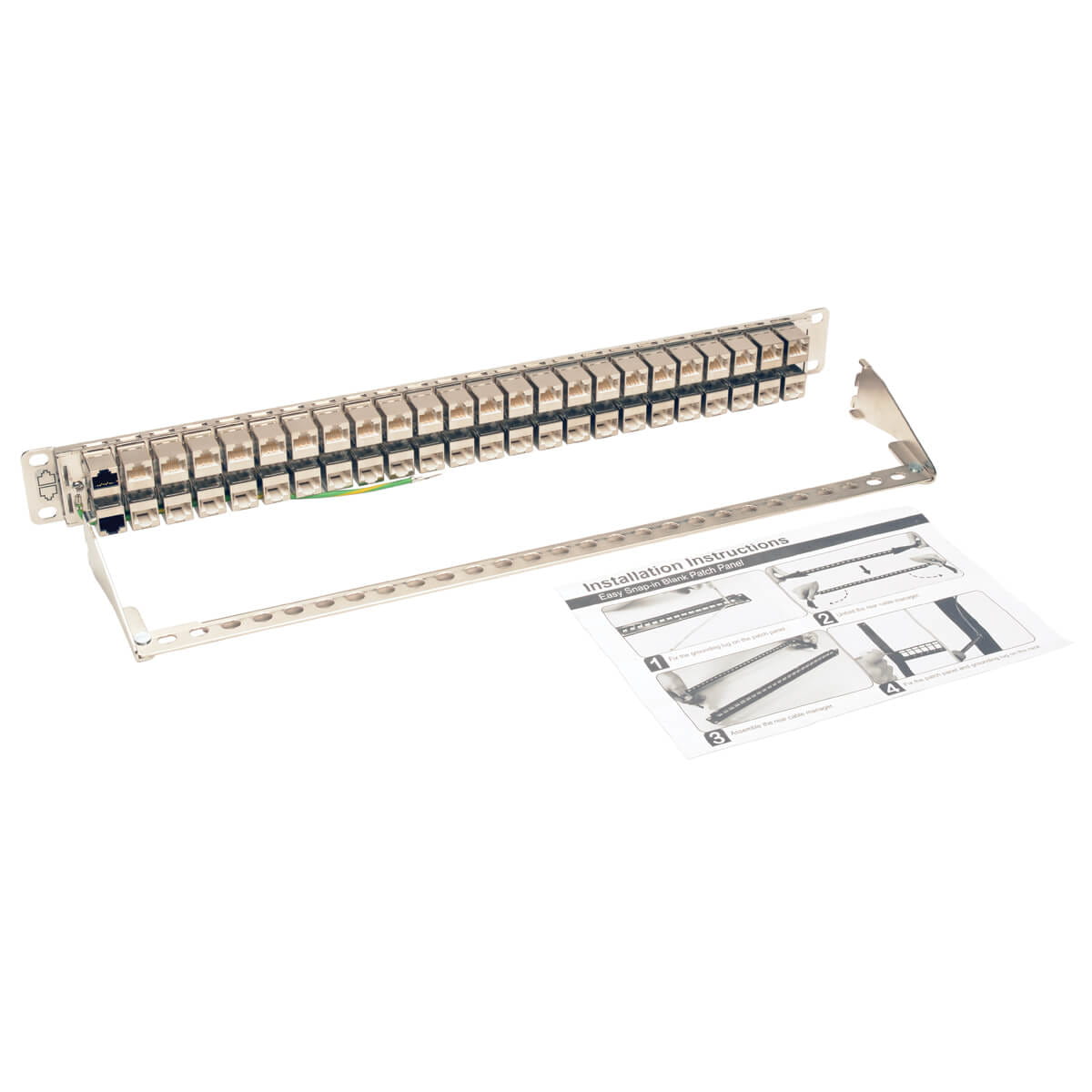 Tripp Eaton Tripp Lite Series 48-Port Cat6a Patch Panel Rackmount Shielded Feedthrough RJ45 1U - Patch Panel - CAT 6a - STP - RJ-45 X 48 - 1U - 48.3 cm (19")