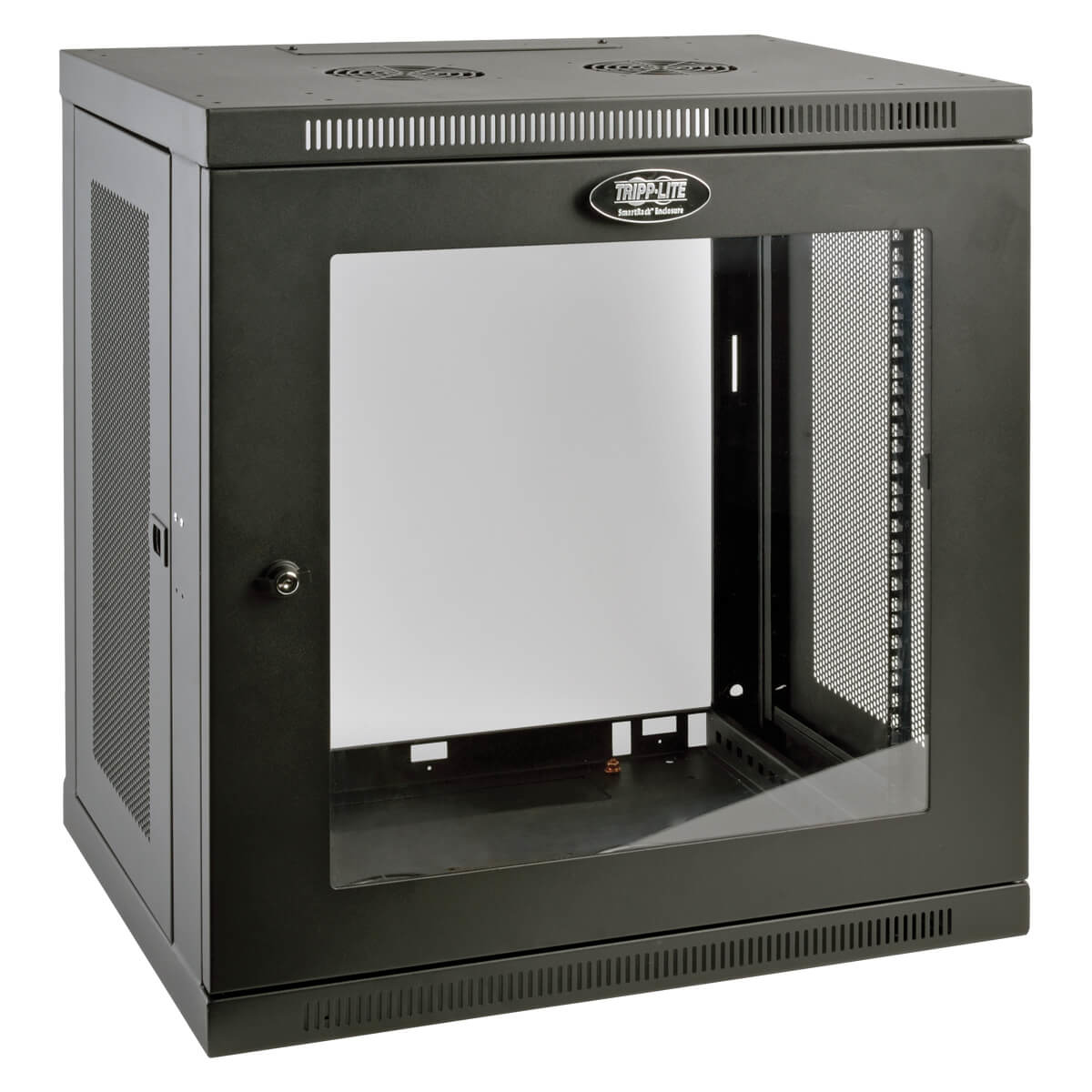Tripp Eaton Tripp Lite Series 12U Wall Mount Rack Enclosure Server Cabinet w/ Glass Front Door - Schrank Netzwerkschrank - geeignet für Wandmontage - Schwarz - 12U - 48.3 cm (19")