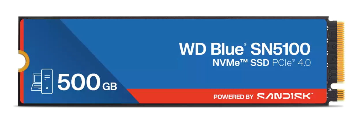 WD Blue SN5100 - SSD - 500 GB - intern - M.2 2280 - PCIe 4.0 (NVMe)