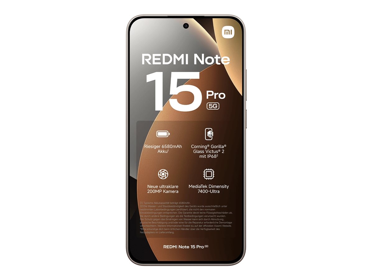 Xiaomi Redmi Note 15 Pro - 5G Smartphone - Dual-SIM - RAM 8 GB / Interner Speicher 256 GB - OLED-Display - 6.83" - 2772 x 1280 Pixel (120 Hz)