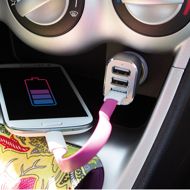 LogiLink USB Universal Charger - Auto-Netzteil - 5.1 A - 3 Ausgabeanschlussstellen (USB)