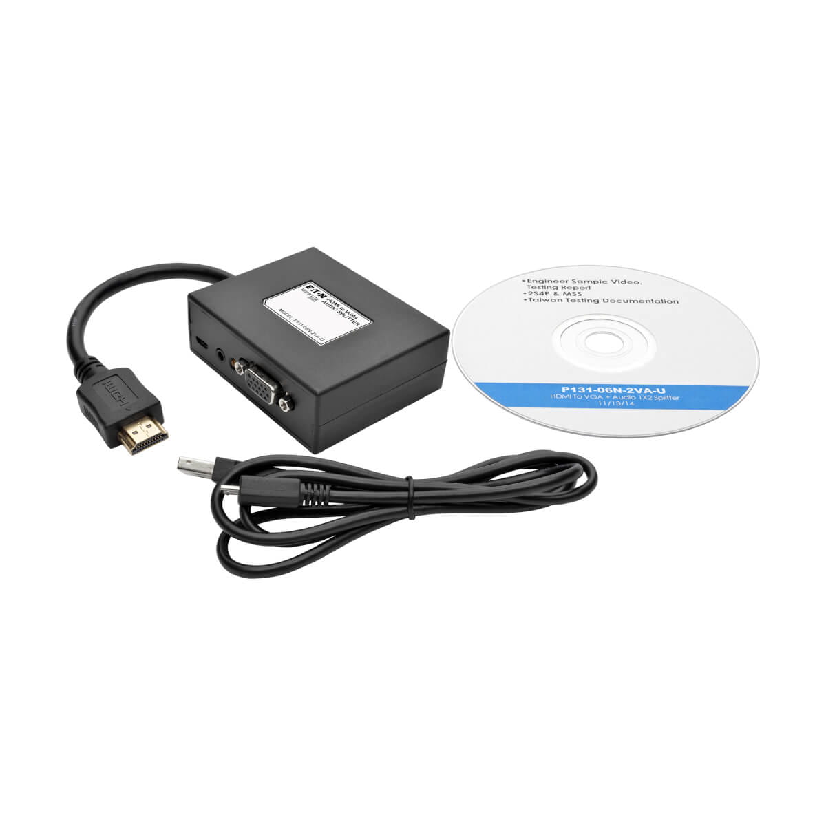 Tripp Eaton Tripp Lite series 2-Port HDMI to VGA Splitter Audio/Video Adapter 1920x1440 1080p