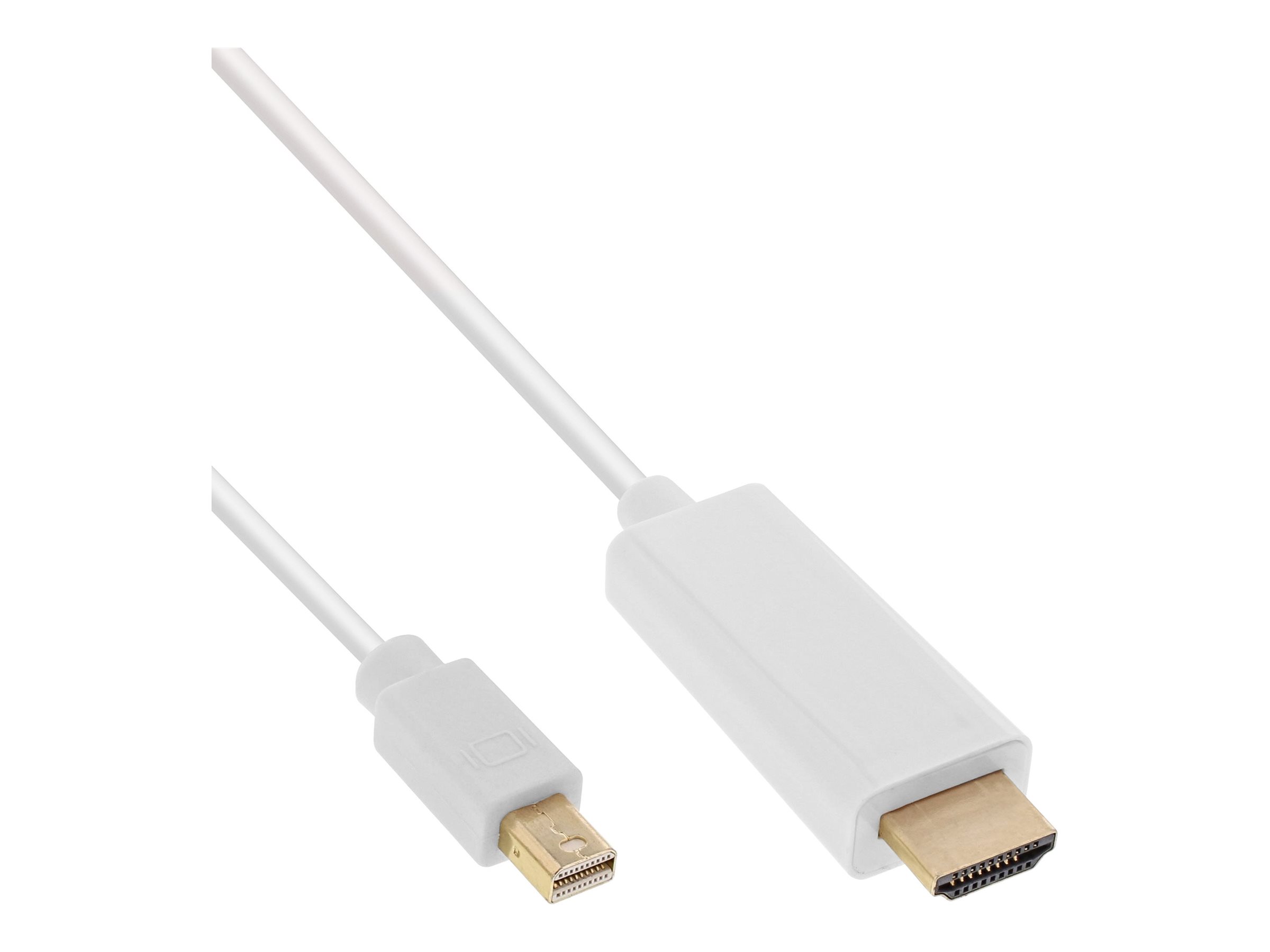 InLine Mini DisplayPort zu HDMI Konverter Kabel - weiß - 1,5m - 4K2K - mit Audio