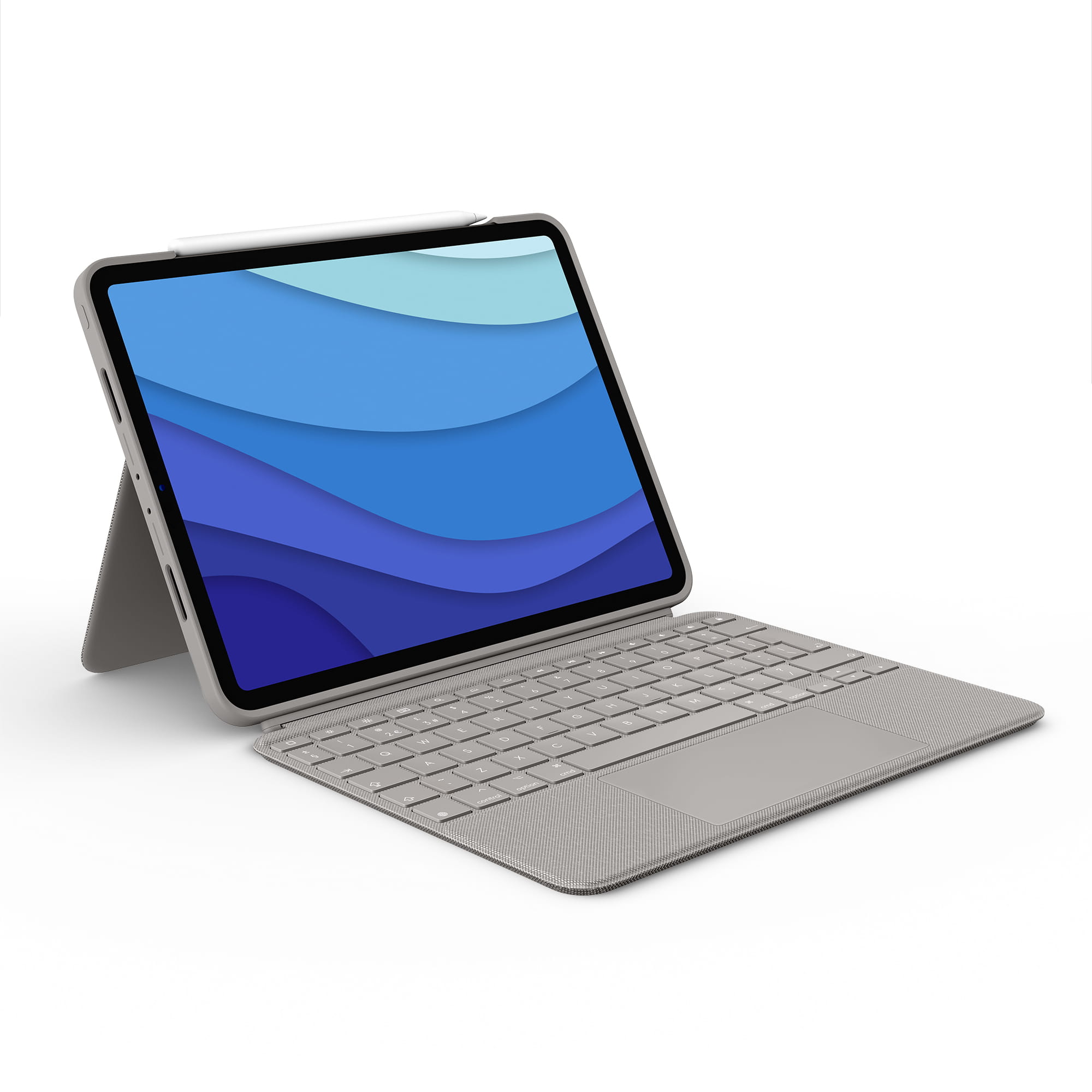 Logitech Combo Touch - Tastatur und Foliohülle - mit Trackpad - hintergrundbeleuchtet - Apple Smart connector - QWERTZ - Schweizerisch - Sand - für Apple 11-inch iPad Pro (1. Generation, 2. Generation, 3. Generation)