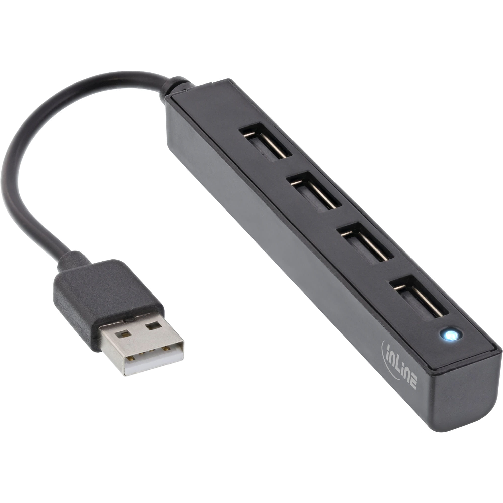 InLine USB 2.0 4-Port Hub - USB-A Stecker auf 4x USB-A Buchse - Kabel 15cm