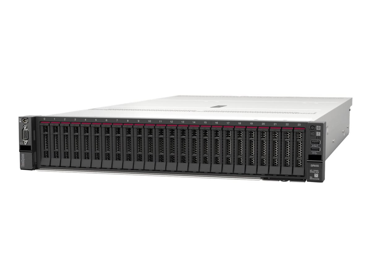 Lenovo ThinkSystem SR665 7D2V - 2U - zweiweg - 1 x EPYC 7413 / 2.65 GHz - RAM 64 GB - SAS - Hot-Swap 6.4 cm (2.5")
