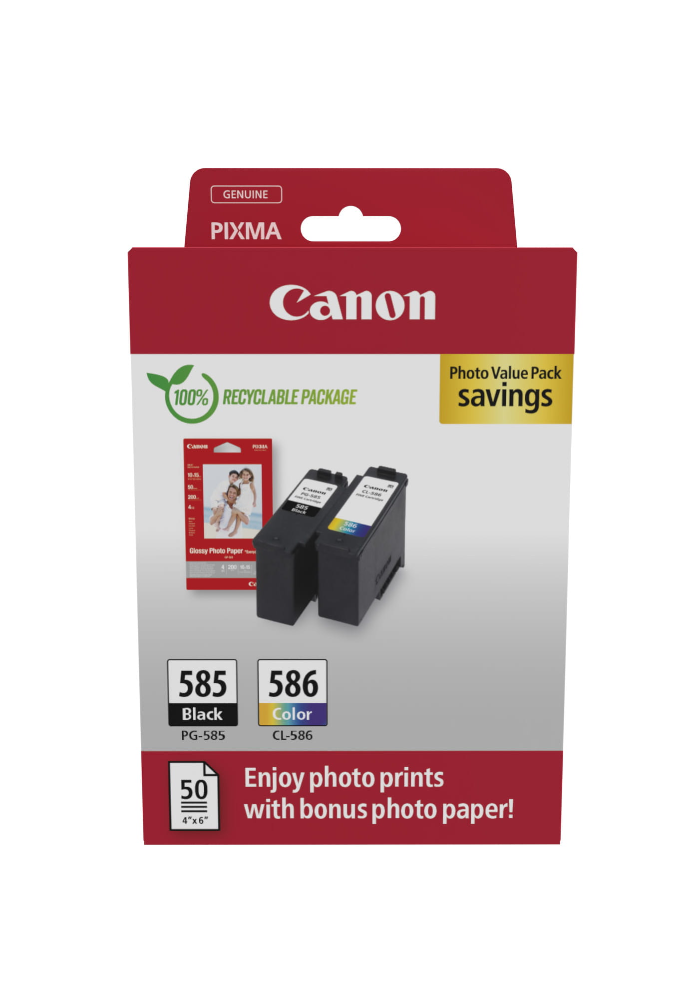 Canon PG-585/CL-586 Photo Value Pack - 2er-Pack - Schwarz, Farbe (Cyan, Magenta, Gelb)