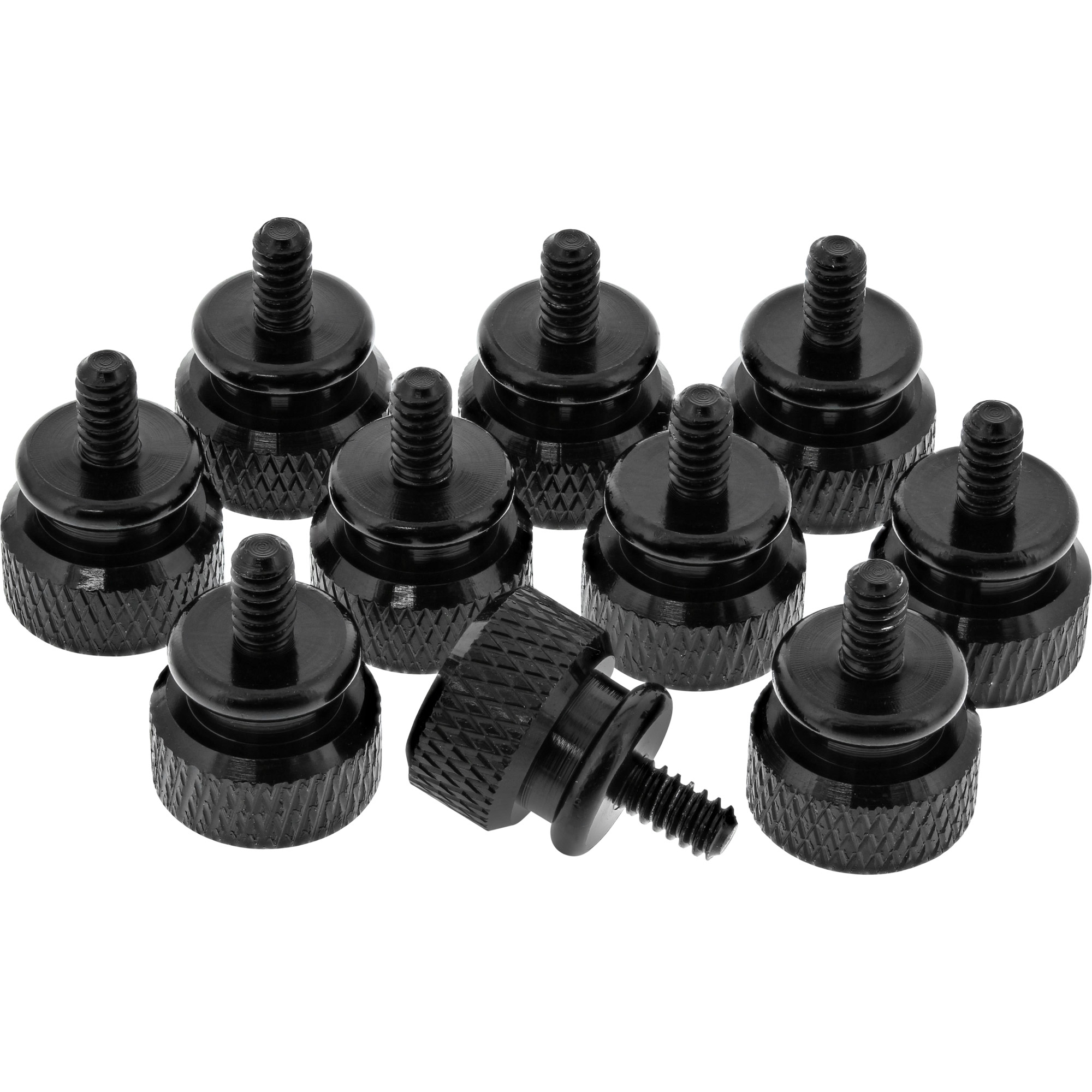 InLine Rändelschrauben für Gehäuse - Alu - schwarz - 10er Pack