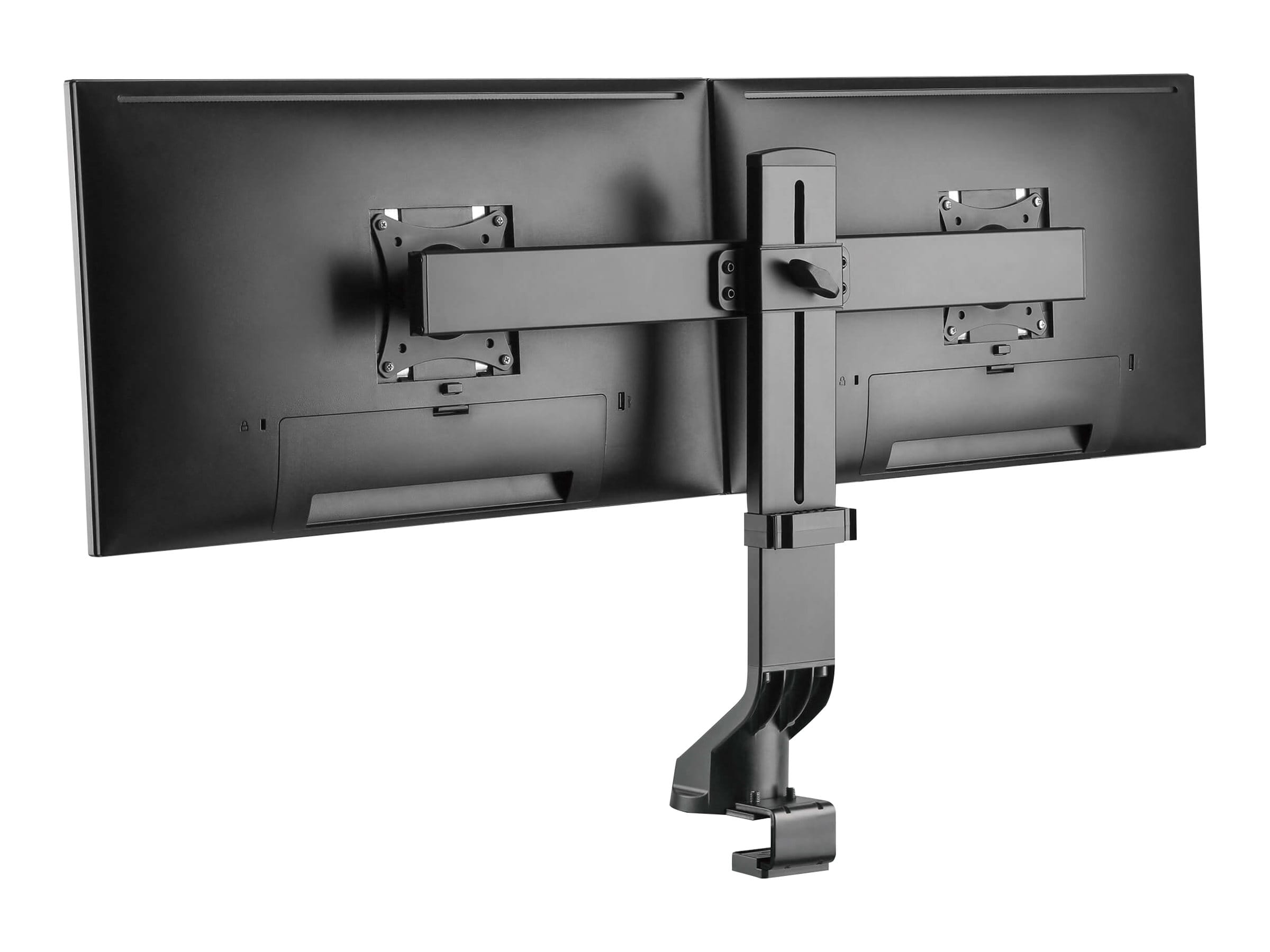 Tripp Eaton Tripp Lite Series Dual-Display Monitor Arm with Desk Clamp and Grommet - Height Adjustable, 17" to 27" Monitors - Befestigungskit - für 2 LCD-Displays - Stahl - Schwarz - Bildschirmgröße: 43.2-68.6 cm (17"-27")