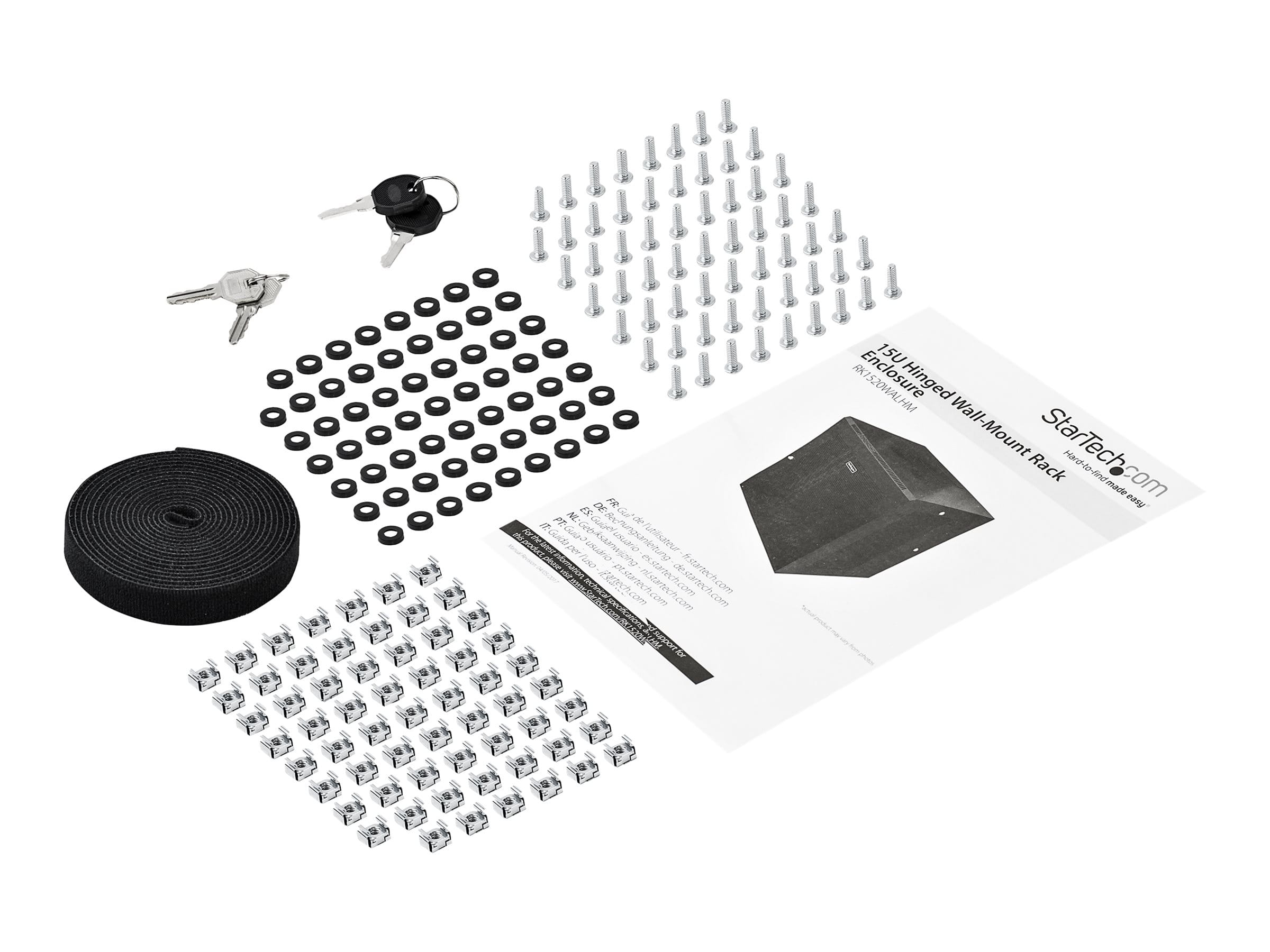 StarTech.com 15HE 19 Zoll Wand Netzwerkschrank - 40,5cm tiefes, mit Scharnieren versehenes, abschließbares IT/Netzwerk rack - inkl. Fachboden und perforierten Seitenwänden - vormontiert (RK1520WALHM)