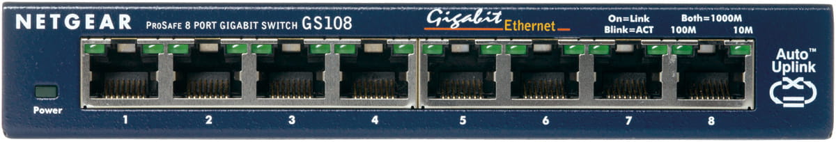Netgear GS108 - Switch - 8 x 10/100/1000 - Desktop