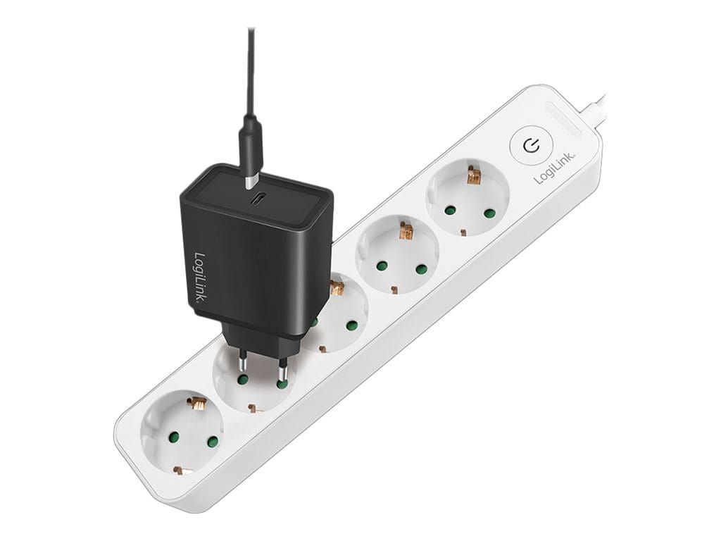 LogiLink Steckdosenleiste - Wechselstrom 250 V - 3680 Watt - Eingabe, Eingang Stromversorgung - Ausgangsanschlüsse: 5 (5 x Stecker CEE 7/3)