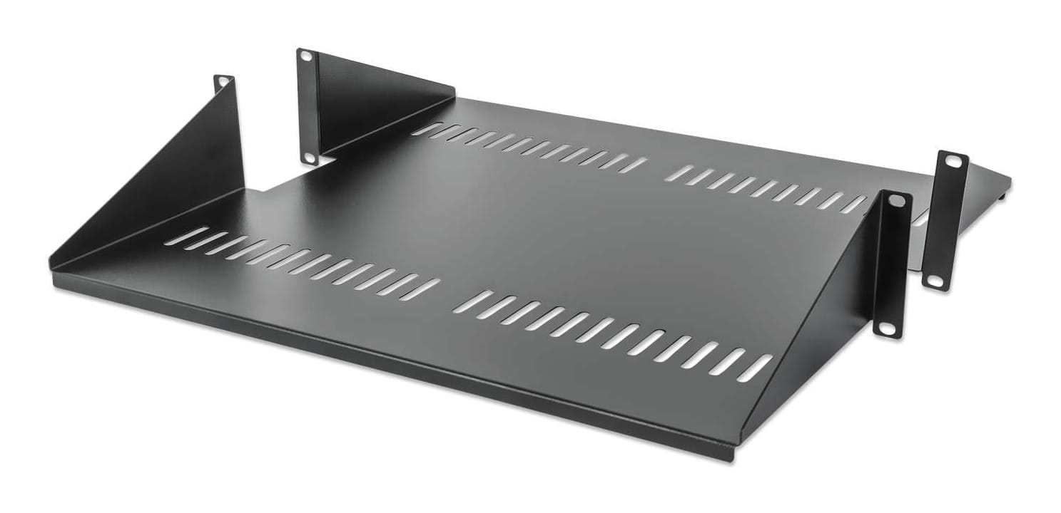 Intellinet 19" Double-Sided Cantilever Shelf, 2U, Double-Sided Shelf for 19" Rack, Max 25kg, Black, Three Year Warranty - Rack - Regal - Schwarz, RAL 9005 - 2U - 48.3 cm (19")