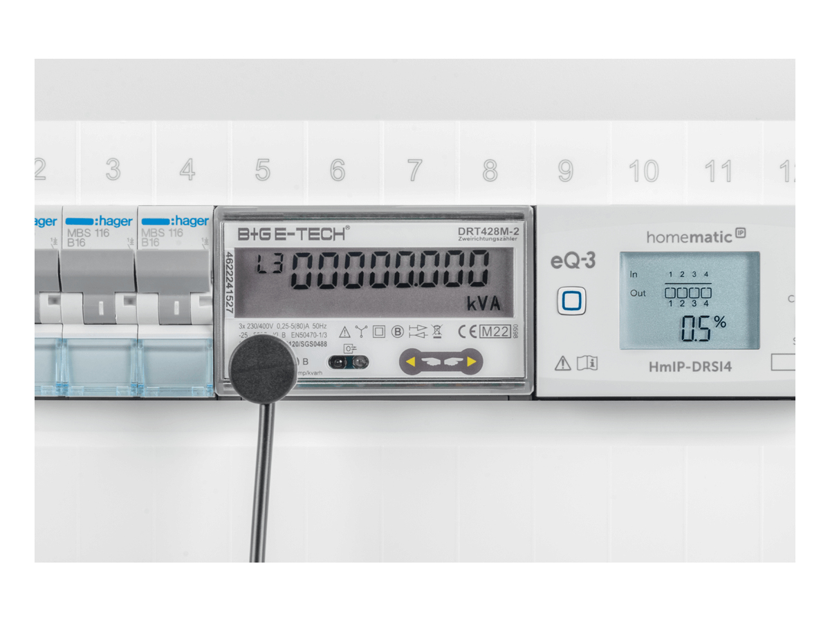 eQ-3 AG Homematic IP HmIP-ESI-LED, Kabelgebunden, 300 m, 869.4 - 869.65 MHz, Schwarz, Weiß, 39 mm, 29 mm