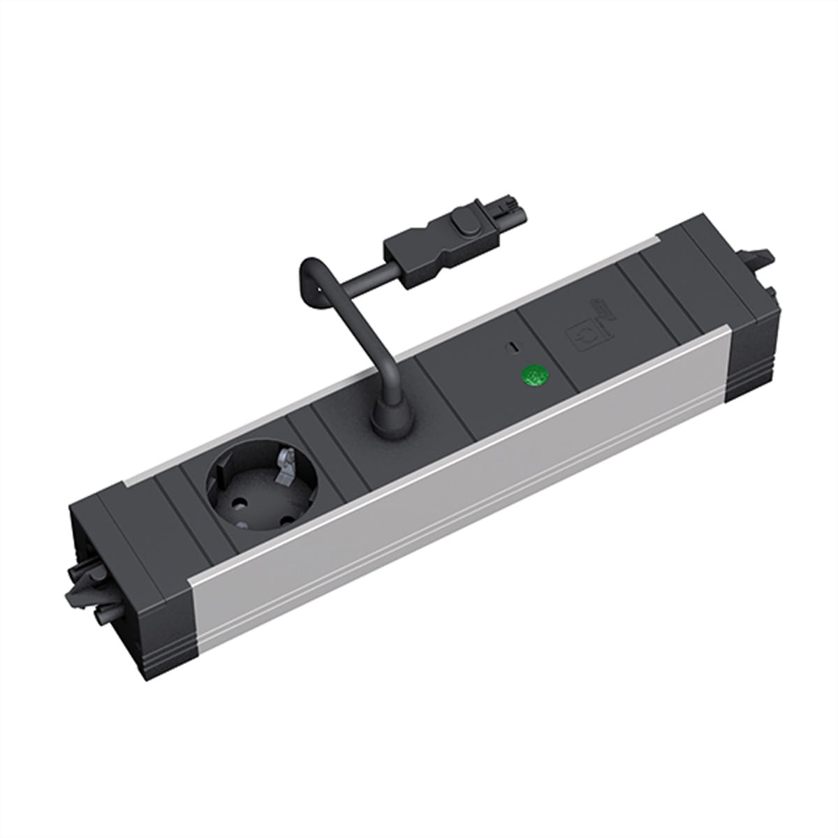 Bachmann STEP ALU - Steckdosenleiste - mit automatischer Abschaltvorrichtung - Wechselstrom 250 V - Eingabe, Eingang GST18i3 - Ausgangsanschlüsse: 2 (GST18i3, power CEE 7/3)