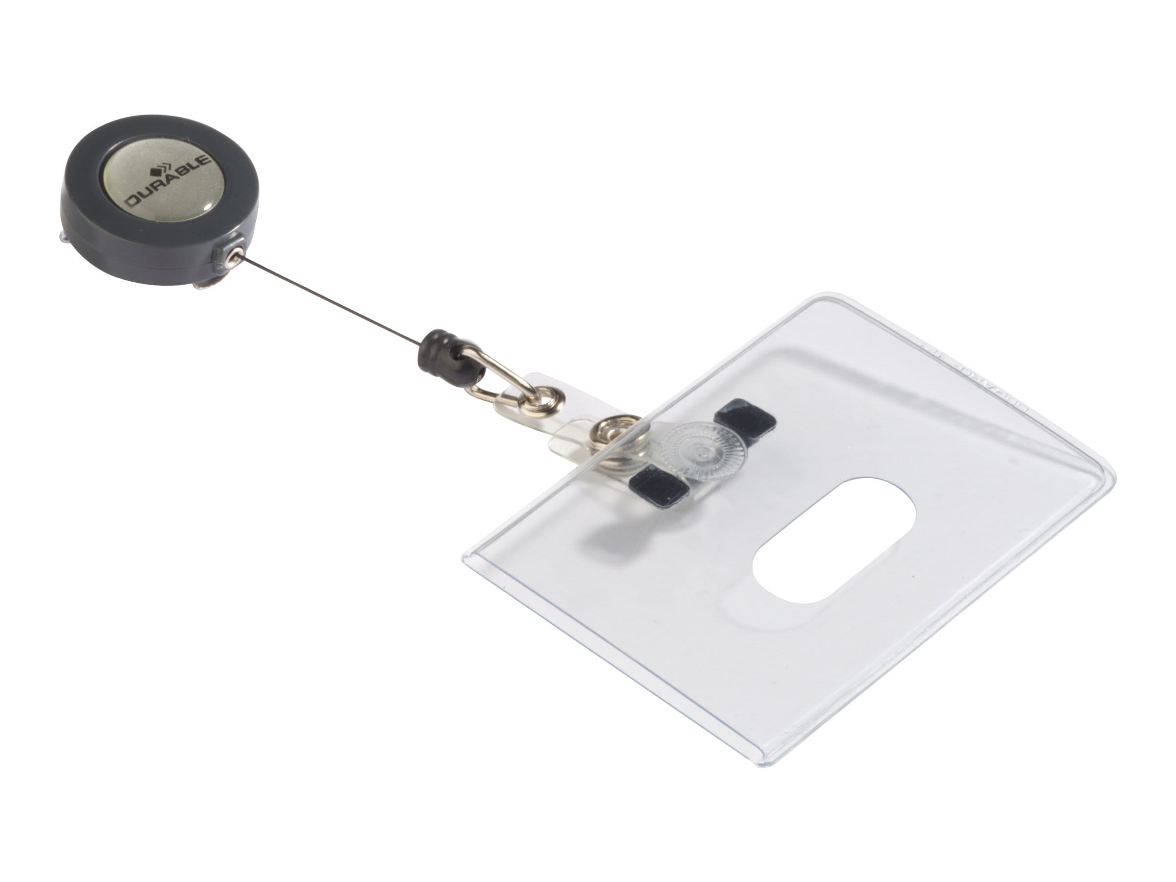 Durable Kartenhalter - für 54 x 85 mm - Clip - durchsichtig (Packung mit 10)