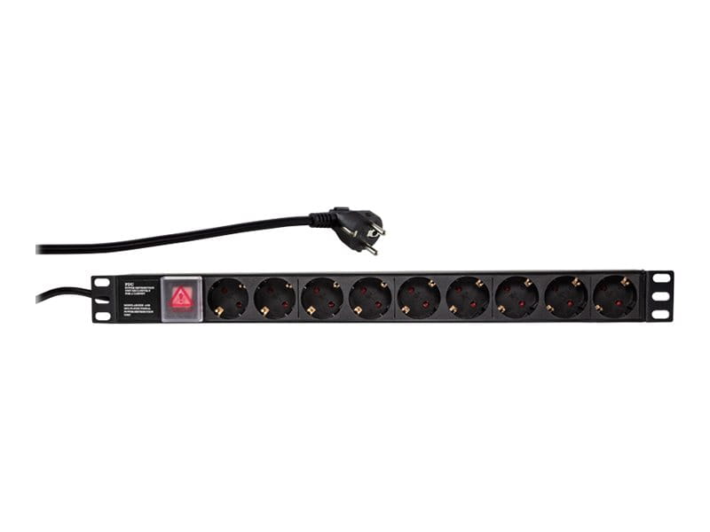 LogiLink Stromverteilungseinheit (Rack - einbaufähig) - Wechselstrom 250 V - 3500 Watt - Eingabe, Eingang power CEE 7/7 - Ausgangsanschlüsse: 9 (Stromversorgung)