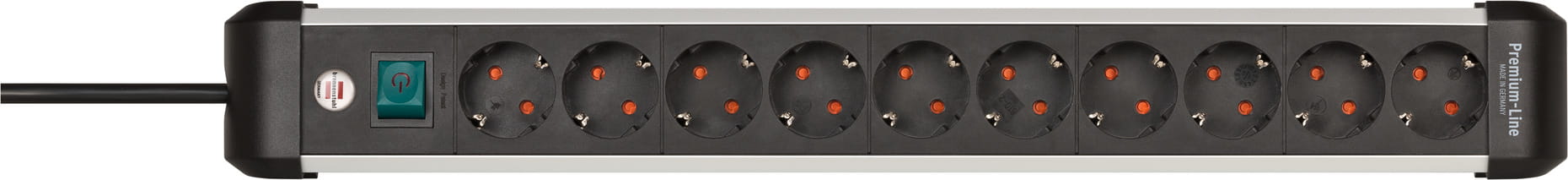 Brennenstuhl 1391030000, 3 m, Indoor, Abgewinkelt, IP20, Aluminium, Schwarz, Silber