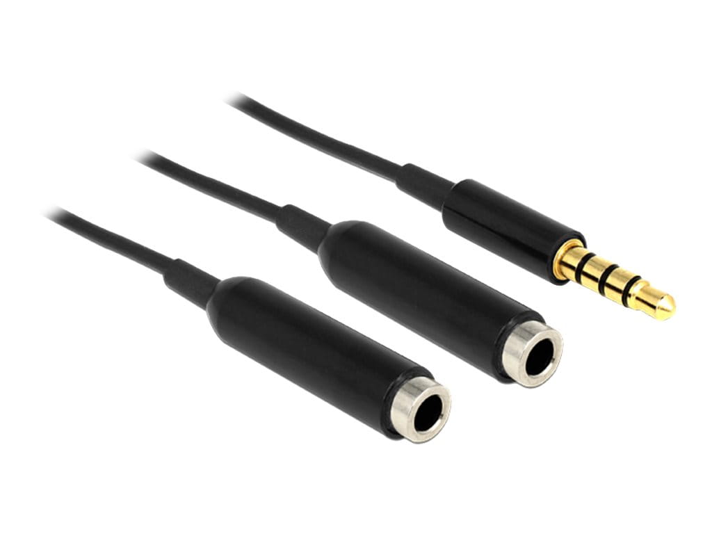 Delock Audio-Splitter - 4-poliger Mini-Stecker weiblich zu 4-poliger Mini-Stecker männlich