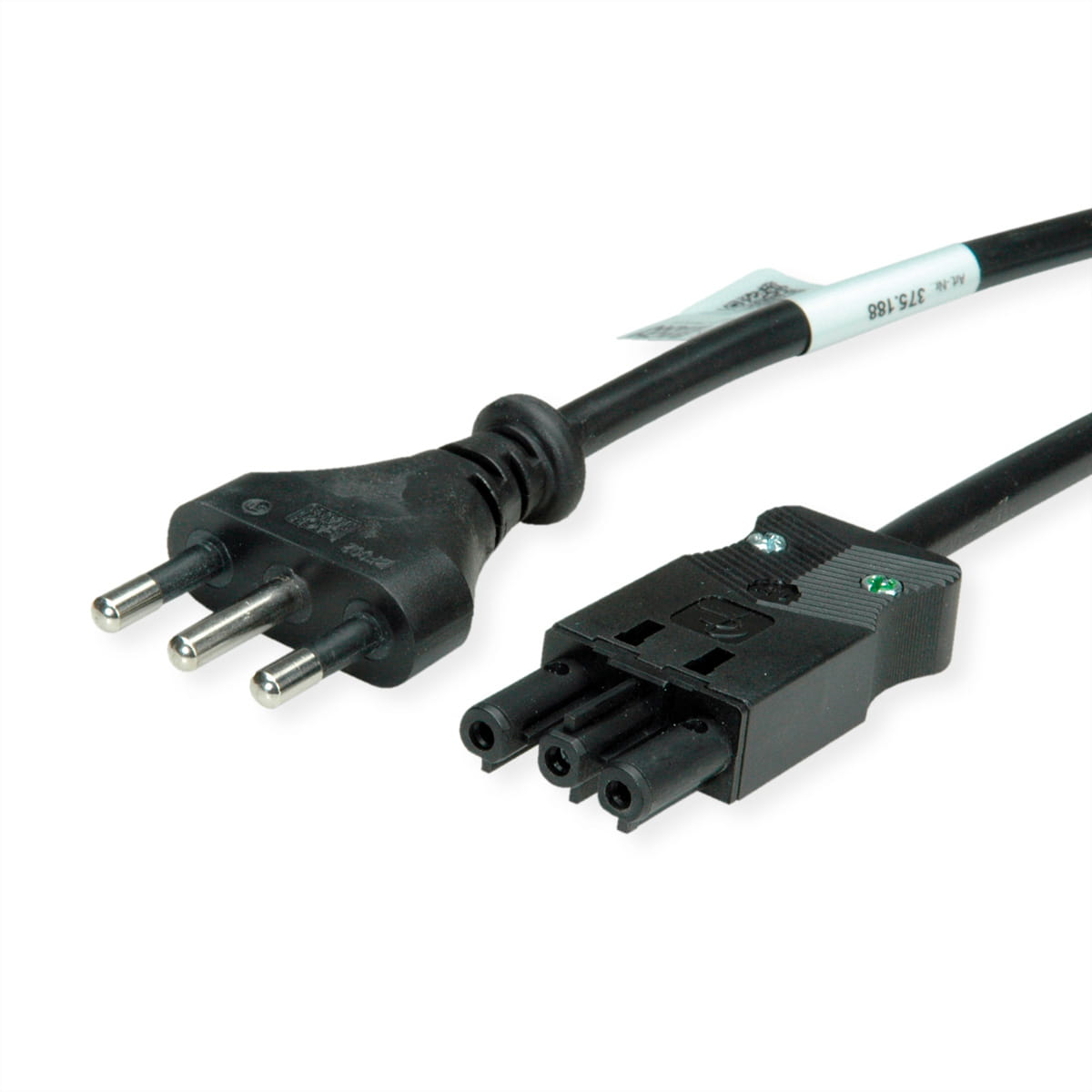 Bachmann Zuleitung H05VV-F 3G1.5mm² Schwarz Italien P40 Stecker 16A Kupplung