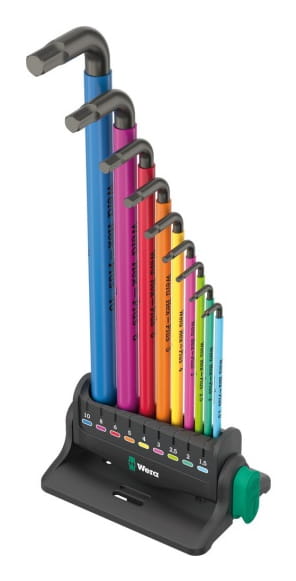 Wera 05133165001, L-förmiger Inbusschlüssel-Satz, Metrisch, 9 Stück(e), 1.5,2,2.5,3,4,5,6,8,10 mm, Tschechische Republik