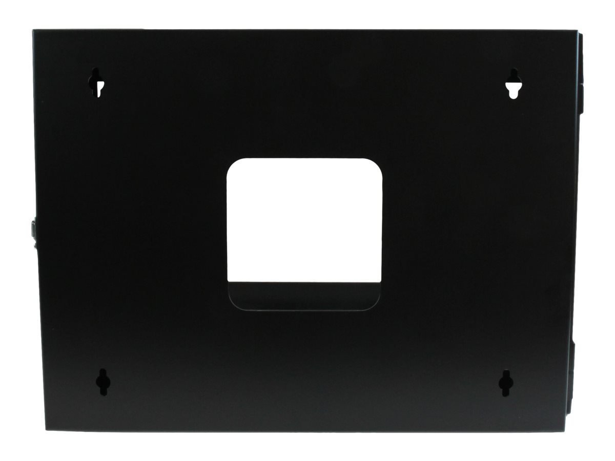 StarTech.com RK619WALLOH Serverschrank (6HE, zur Wandmontage, mit Scharnier, 56cm tief, open frame, 4 Post, Netzwerkschrank) - Schrank - geeignet für Wandmontage - Schwarz - 6U - 55.9 cm (22")