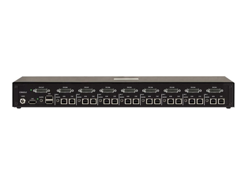 Tripp Secure KVM Switch, 8-Port, Single Head, DVI to DVI, NIAP PP4.0, Audio, CAC, TAA